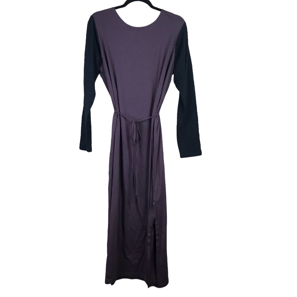 Wesc Purple Black Plum Perfect Midi Long Sleeve Dress Women Sz XL Nwt